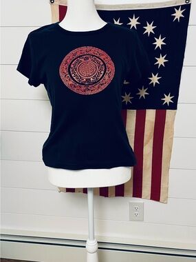 Y2K No Boundaries Baby Tee Shirt Juniors Large Black Glitter Graphic Tee  VTG